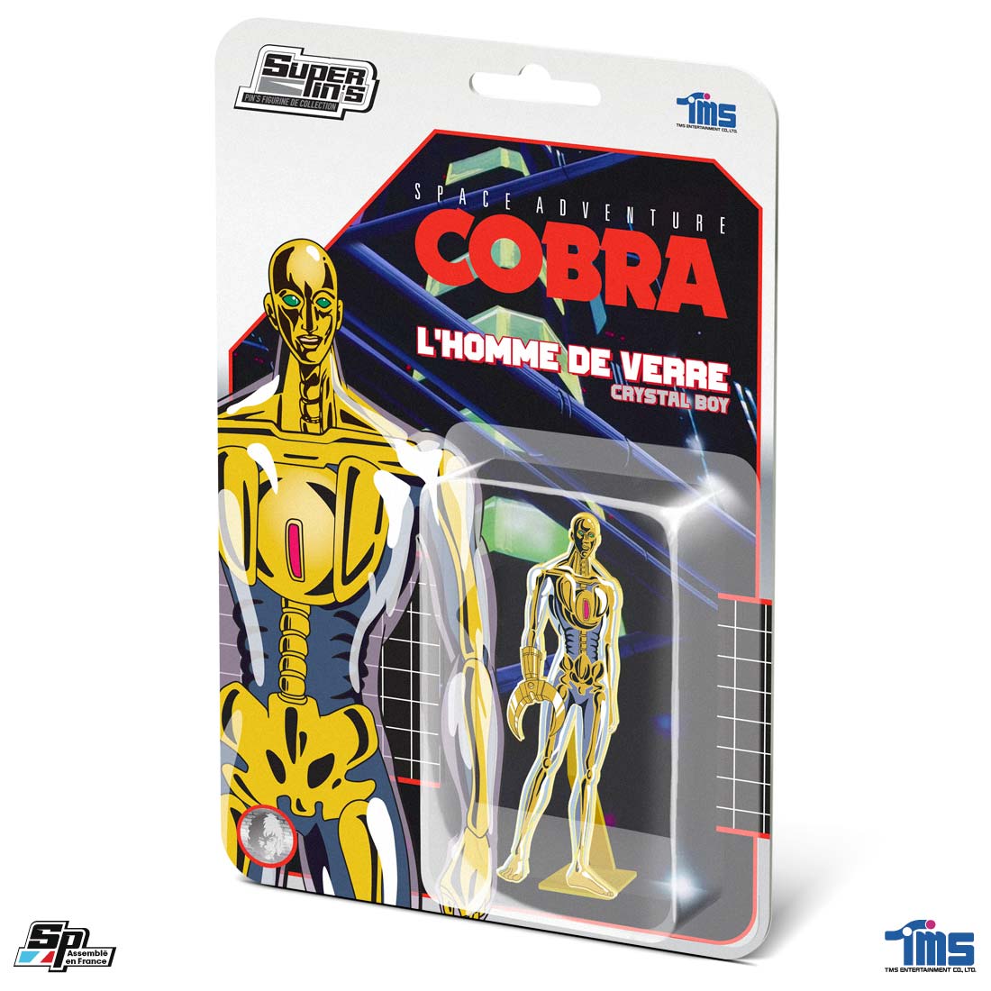 homme de verre, Crystal Boy, Cobra, Space Adventure-cobra-Super Pin's blister-BUICHI TERASAWA-TMS